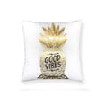 thumbnail image 3 of Good Vibes Gold Style DesignCotton Linen Fabric Decorative Indoor / Outdoor Throw Pillow Cover Set 18x18, 3 of 3