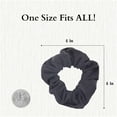 thumbnail image 4 of Motique Accessories Set of 2 Solid Hair Scrunchies for Adult Women (Dark Grey), 4 of 5