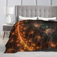 thumbnail image 2 of DouZhe Ultra-Soft Micro Fleece Lightweight Flannel Bed Blanket, Universe Fractal Brown Spiral Print Cozy Warm Throw Blankets, 80"x60", 2 of 7