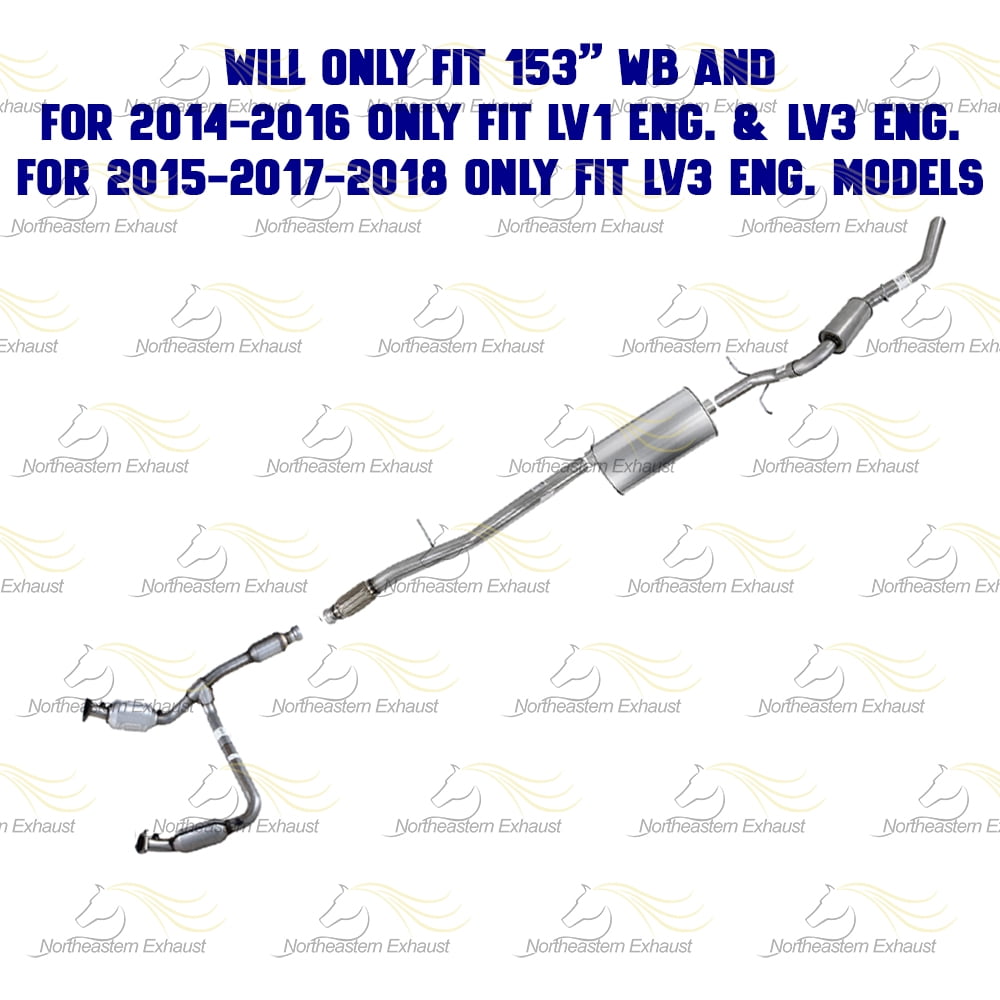 Northeastern Exhaust Complete Exhaust System Kit Fits 2014–2018 Chevy Silverado 1500 4.3L – Direct Fit | Stainless Steel