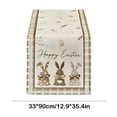 thumbnail image 3 of Eespoir Cute Rabbits Radish Eggs, Themed Tablecloth, Linen Printed Table Flag, For Easter Restaurant Decoration(C), 3 of 6