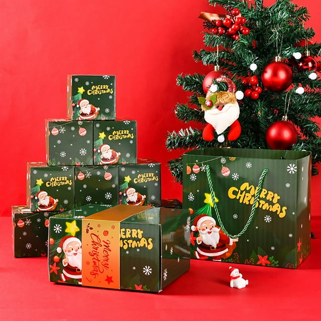 Decoraciones navideñas, adornos navideños, regalos navideños, caja sorpresa navideña, caja de regalo, creación de regalos sorprendentes, sobre rojo que rebota, caja de regalo romántica, almacenamiento