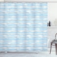 thumbnail image 1 of Ambesonne Harbour Stripe Shower Curtain, Soft Simplistic, 69"Wx84"L, Pale Blue White, 1 of 3