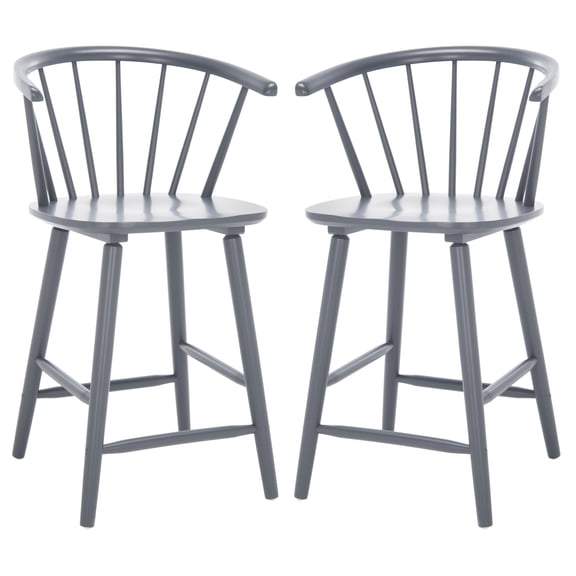 SAFAVIEH Blanchard Modern Counter Stool, Grey, Set of 2 (21.3 in. W x 20.2 in. D x 37.5 in. H)