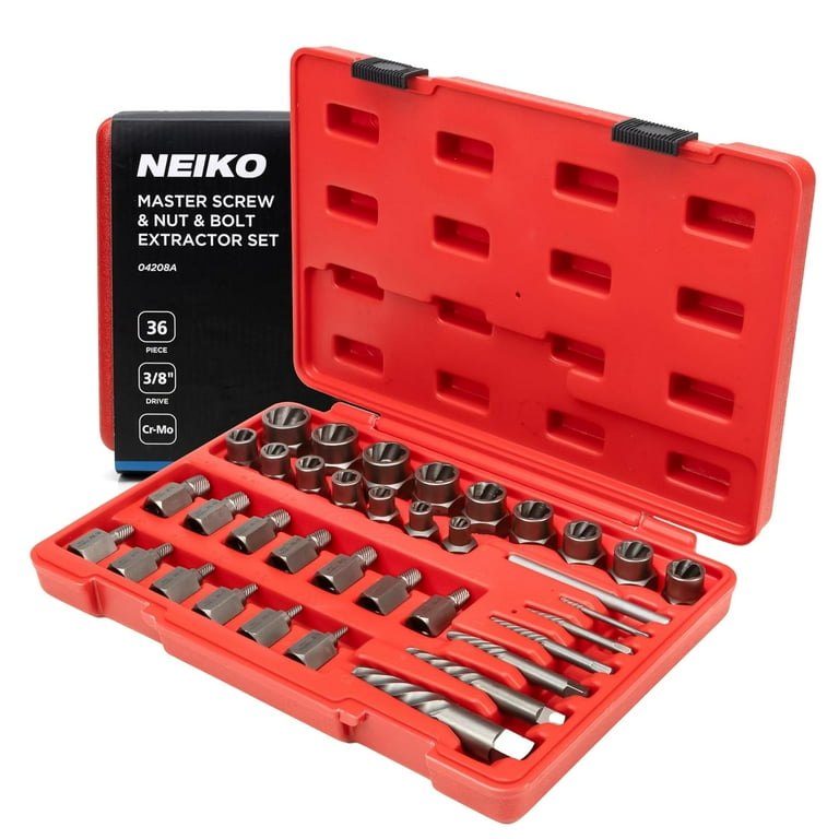 NEIKO 04208A Master Screw, Nut, & Bolt Extractor, 36 Piece Lug Nut