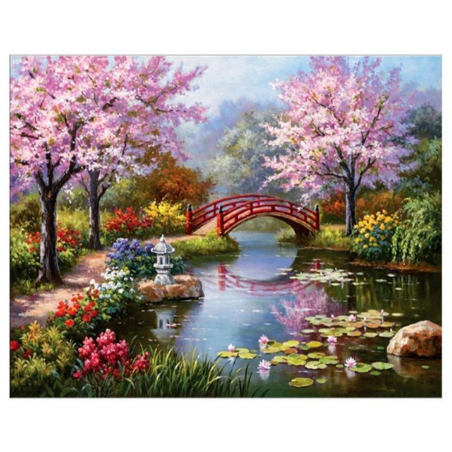5D Diamond Paintings Paint By Numbers For Adults And Kids Beginners, Paint By Numbers Kit On Canvas, Frameless DIY Landscape Home Decor (45x55cm) 17.7x21.7 Inches