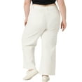 thumbnail image 3 of Agnes Orinda Women's Plus Size Denim Pants Wide Leg High Waist Washed Palazzo Trouser Casual Fashion Jeans with Pockets 2X White, 3 of 5