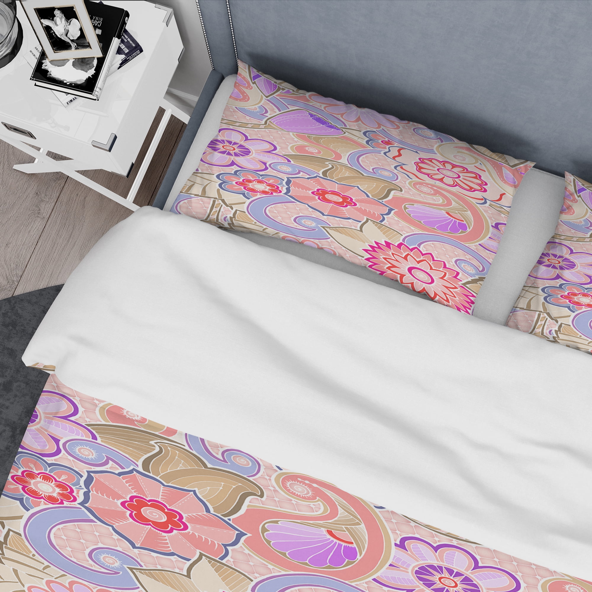 Designart 'Floral Botanical Retro XIII' Mid-Century Modern Duvet Cover Set