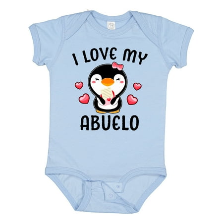 

Inktastic I Love My Abuelo with Cute Penguin and Hearts Gift Baby Girl Bodysuit
