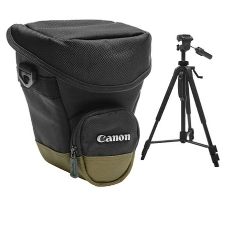 Canon Zoom Pack 1000 Holster Case + Tripod for EOS 6D, 70D, 7D, Rebel T3, T3i, T5, T5i, T6i, T6s, SL1 DSLR