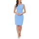 thumbnail image 2 of Vestido de mujer sin mangas de corte ajustado Inspire Chic, con escote barco, vestido para el trabajo, azul claro, talla L, 2 of 6