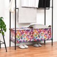 thumbnail image 3 of Yayeee Foldable Storage Basket for Shelves with Handles Waterproof Cloth Bins, Black Colorful Circles, 3 of 7