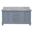 thumbnail image 2 of Bella 60" Double Bathroom Vanity with Powder Blue Cabinet and Carrara Marble Top, 2 of 6