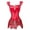 Red, variant on Corset Viking Cosplay Women Leather Boned Bustier Brown S