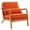Burnt Orange, variant on Tcbosik Mid-Century Modern Armchair w/ Waist Pillow, Accent Single Lounge Chair with Linen Upholstery and Solid Wood Frame, for Living Room, Study & Balcony, Easy Assembly, Dark Gray