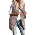 thumbnail image 2 of Womens hooded vest fleece Sleeveless Fleece Sherpa Jacket Reversible Zip Up Hoodie Pockets Warm Casual Loose Coat Fall Winter Clothing Outerwear, 2 of 6