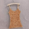 thumbnail image 3 of Women Glitter Sequin Sleeveless Vest Tank Tops Party Cocktail Clubwear Shirt Gold YIWEI, 3 of 11