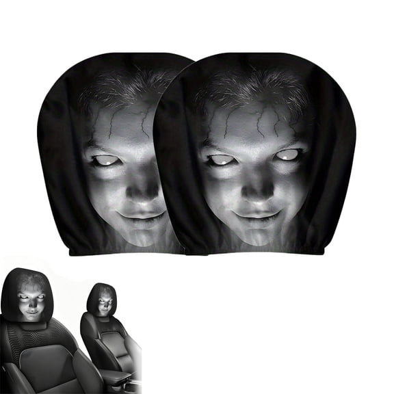 Funny Cartoon Car Headrest Covers, Cartoon Cute Eyes Cars Headrest Covers, Car Seat Head Rest Protector, for Auto Decoration, for Cars Trucks, 2PCS Universal Fit