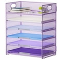 thumbnail image 1 of Organizador de papel Marbrasse, bandeja para cartas, 6 niveles, malla morada, 1 of 6