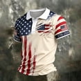 thumbnail image 2 of Homeyce Men's Independence Day Golf Shirts 250th America Anniversary Short Sleeve Polo Shirts American Flag Graphic 4th Of July Vintage Polo Tshirt Buttoned Patriotic Tee,Beige 3XL, 2 of 4