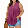 thumbnail image 2 of Posijego Plus Size Tank Tops for Women Dressy V Neck Blouse Sleeveless Pleated Casual Business Work Tops, 2 of 8