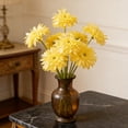 thumbnail image 6 of Artificial Gerbera Daisy Flower Stem Flower Realistic Silk Flower for Home Decor Wedding Bouquet Centerpiece Vase Fillers Table Decoration Party Decor Single Stem （Yellow）, 6 of 6