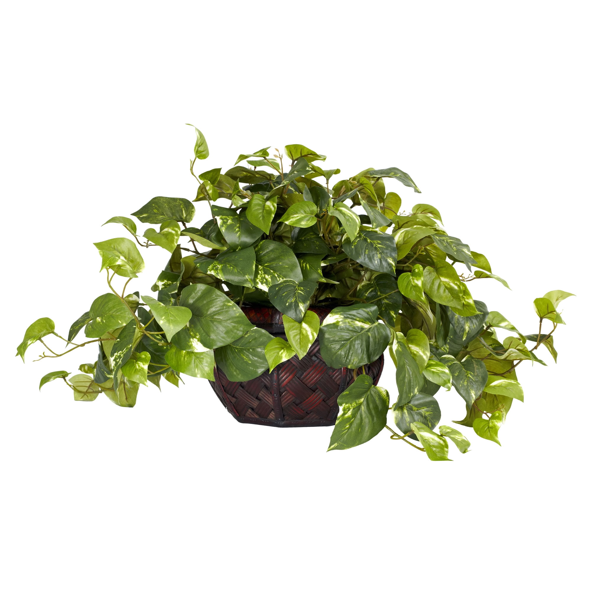 Details about   17in Pothos Hanging Plant Bush Variegated Leaf Artificial Greenery Fake Silk Ivy 