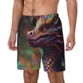 thumbnail image 1 of Balery Rainbow Scales Fantasy Dragon Bañador para hombre, shorts de playa de secado rápido con entrepierna y forro de compresión-X-Large, 1 of 6
