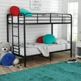 thumbnail image 1 of MS Metal Frame Bunk Bed Space-Saving, Twin-over-Twin, Black Color, 1 of 8