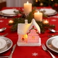 thumbnail image 4 of Christmas Decorations - Christmas Resin House Ornaments, Cottage Town Tiny Figurine with Led Light,Winter Village Ornament for Party Home Decor Christmas Ornaments Gifts(G), 4 of 6