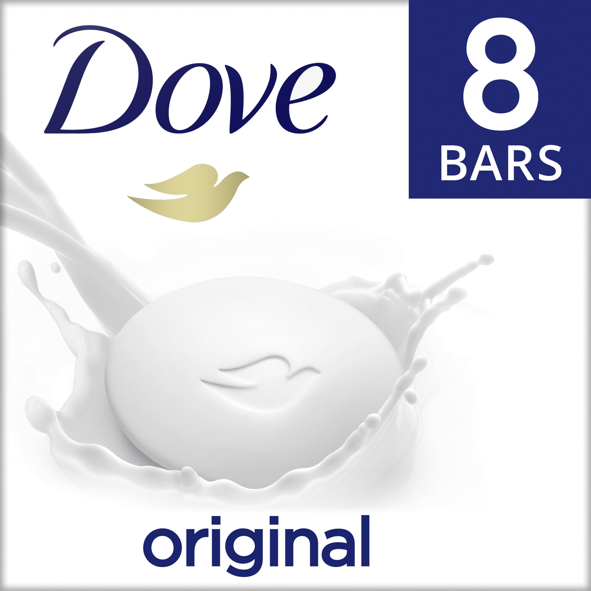 Dove Beauty Bar Gentle Skin Cleanser Original Made With 1/4 Moisturizing Cream, More Moisturizing Than Bar Soap 3.75 oz, 8 Bars