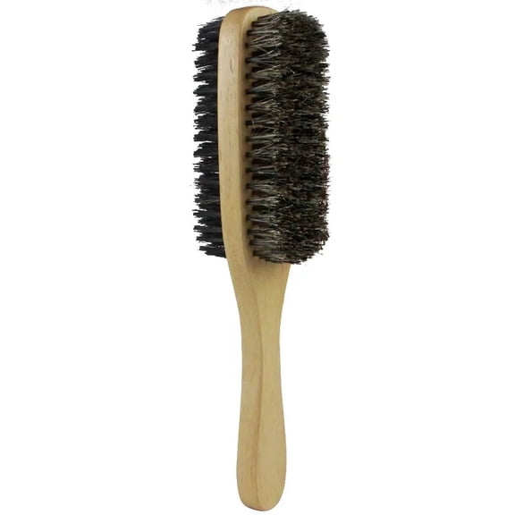 Men Boar Bristle Hair Brush Natural Wooden Wave Brush for Male, Styling Beard Hairbrush for Short,Long,Thick,Curly,Wavy Hair