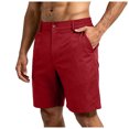 thumbnail image 5 of idosla Men's Cotton Chino Shorts Casual Elastic Waist Drawstring 7 Inch Summer Beach Golf Shorts with Pockets (Red, XL), 5 of 7