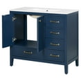 thumbnail image 6 of Christopher Knight Home 36" Bathroom Vanity with Sink, Wood Storage Cabinet with Soft-Closing Door, Blue, 6 of 18