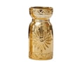 thumbnail image 3 of Tabletop Ceramic Flower Vase,Electroplated Gold Embossed Sunflower Decor Vessel with Two Selectable Sizes,Dried Foliage Display Container for Entry Console Fireplace Mantel Bedroom Dresser, 3 of 8
