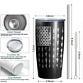thumbnail image 2 of American Flag Patriotic Coffee Tumbler for Men Fishing Lover 20 oz Vacuum Insulated Stainless Steel Fishing Travel Mug Gifts, 2 of 6