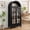 Black, variant on 70'' Tall Arched Cabinet with Glass Door, Modern Wood Display Bookshelf with 5 Tier Shelf for Living Room,Bedroom,Office, Green