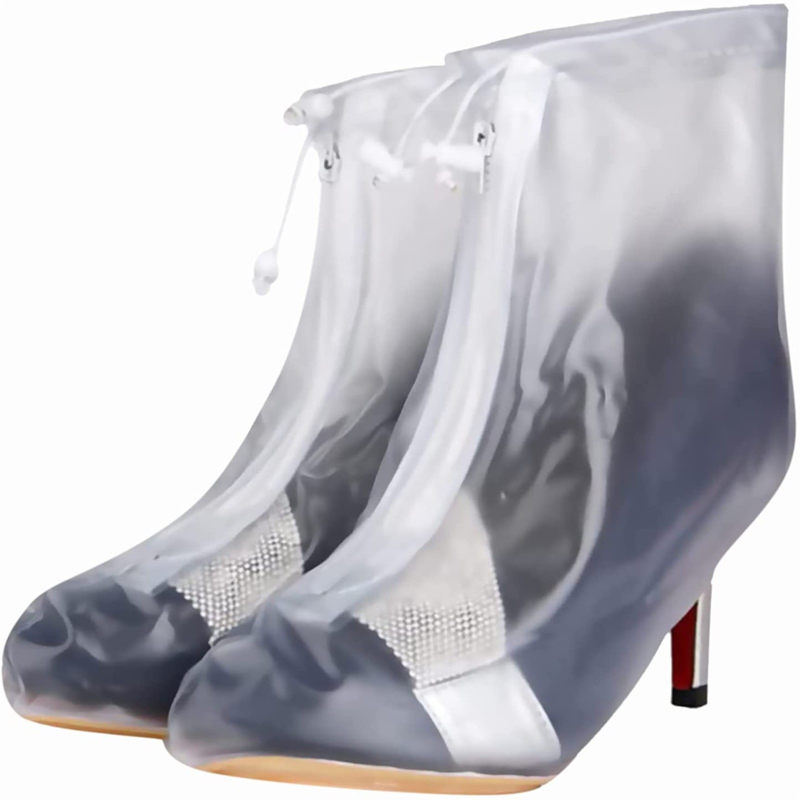Slingback Rainy Day Shoe Cover High Heels Waterproof Shoe Cover White