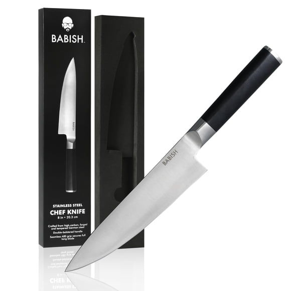 Babish Cubiertos de acero alemán de alto carbono 1.4116, cuchillo de chef de 8 pulgadas,