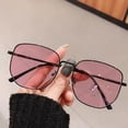 thumbnail image 1 of Gafas con montura de metal que cambian de color para mujer, de color azul en polvo y gris tipo tableta, aptas para miopía, montura grande, montura de cara delgada, 1 of 6