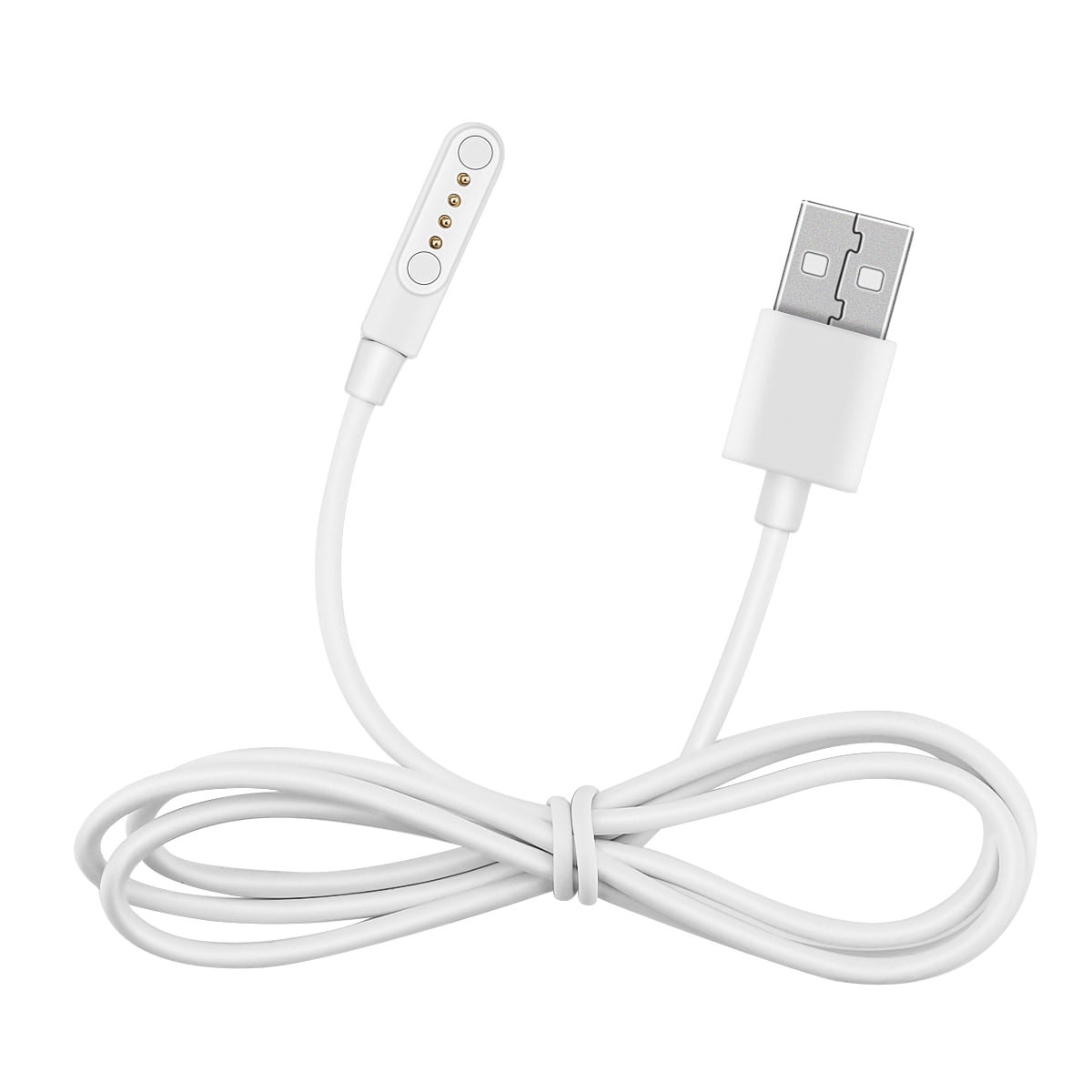 Charger Cable Cord USB Male to 4 Pin Pogo Power Charger Cable for Smart Watch, White - Walmart.com