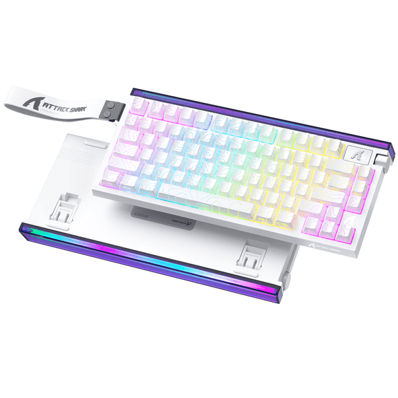 ATTACK SHARK R85 HE Wired Rapid Trigger Mechanical RGB Gaming Keyboard with Custom Lightbox,8KHz Polling Rate,0.005mm RT Accuracy,0.08MS Latency,Hall Effect,Magnetic Switch,Driver for PC