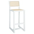 thumbnail image 5 of SAFAVIEH Seika Square Mid Back Bar Stool, White/Natural, 5 of 14