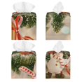 thumbnail image 2 of Yiaed Holiday Christmas Stars Print Tissue Box Cover, PU Leather Decorative Organizer for Tabletop, Bathroom, Car, Office Creative Decorative, 2 of 7