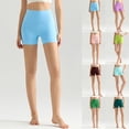 thumbnail image 4 of vigerkar Biker Shorts 4" | Booty Scrunch Butt, Buttery Soft, Workout, Pilates, No Front Seam, High Waist, for Women (Light Blue, M), 4 of 9