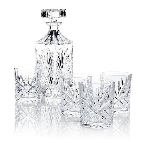 James Scott 5 PC crystal Bar Set, for Whiskey, Wine, and Liquor. This