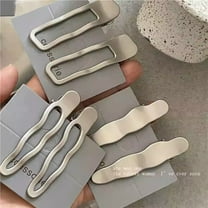 DUAIU 6-Piece Metal Hair Clips Set - 3 Styles Silver Wave Hair Clips for Women Girls Includes Flat Perforated Pointed Rectangular Clips Strong Hold Hair Accessories (Silver)
