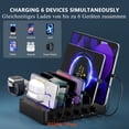 thumbnail image 5 of USB C Multi Dock 6 Ports PD 96W Smart Fast Charging Dock Station 3X PD 20W USB C Charging Port, Compatible with Phones, lPads, Watches, Tablets, and Multiple Devices (6 cables included), 5 of 8