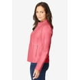 thumbnail image 5 of Jessica London Women's Plus Size Zip Front Leather Jacket, 5 of 6