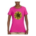 thumbnail image 2 of Wild Bobby, Artsy Cheetah Leopard Print Sunflower, Fashion, Women Graphic Tee, Fuschia, Medium, 2 of 3